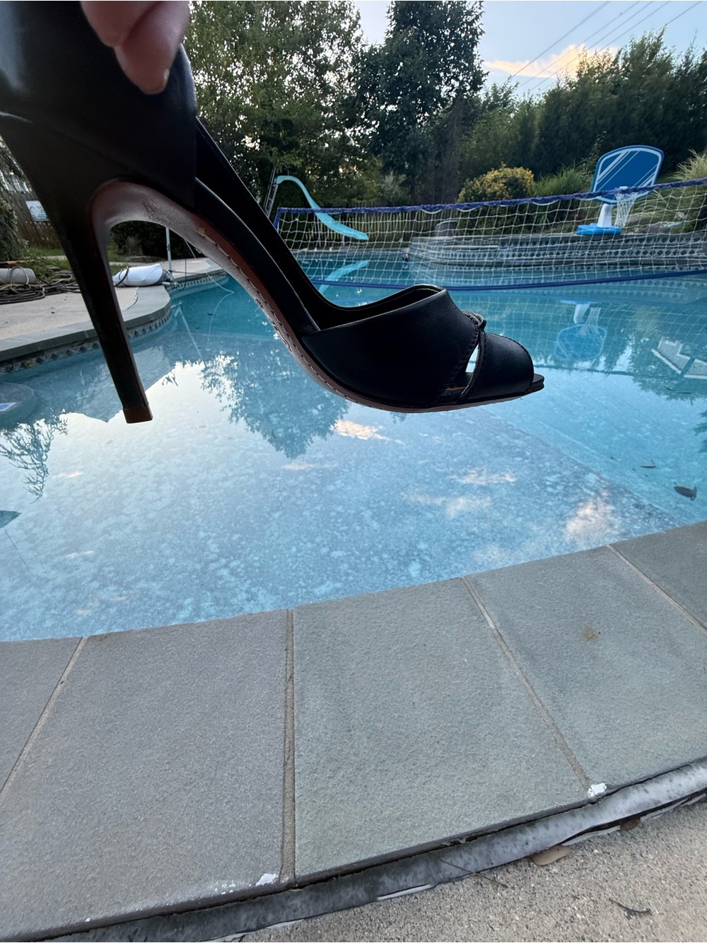 Tory Burch Black Peep-Toe leather women’s high heels shoes size 6.5 - Picture 7 of 8